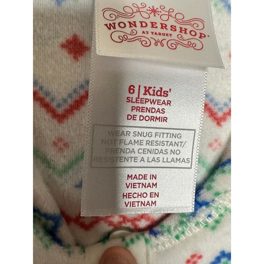 Wondershop Kids Fair Isle Xmas Pajama Set Size 6 NWT Mix &‎ Match